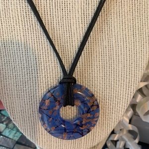 Pretty glass periwinkle blue necklace